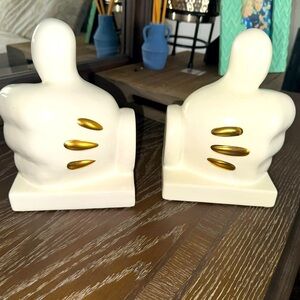 Disney White and Gold Mickey gloves Art Decor